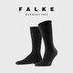 FALKE德國鷹客進(jìn)口 Airport 美利奴羊毛男士商務(wù)休閑純色中筒棉襪14435 3000- 黑色- 1雙 均碼 41-42