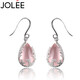 JOLEE耳環(huán)粉水晶S925銀耳墜時(shí)尚芙蓉石百搭耳釘飾品送女生禮物一物一證