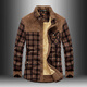 雷歐曹男士加絨加厚長(cháng)袖襯衫休閑保暖格子襯衣時(shí)尚百搭青中年春秋季外套 小紅格 M(建議穿100-115斤)