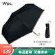 Wpc.遮陽(yáng)傘女晴雨兩用遮光遮熱雨傘小巧便攜刺繡款防曬防紫外線彎鉤傘 黑膠邊緣花朵款801-19724黑色