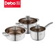 Debo 德鉑巴倫特堡鍋具套裝不銹鋼湯鍋奶鍋三件套DEP-653