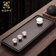 瑯庭琊坊黑檀木茶盤(pán)整塊實(shí)木茶托平板排水辦公茶臺電木款簡(jiǎn)約輕奢功夫茶具 流蘇80_40_4.5CM【非洲黑檀木】