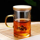 禾艾蘇（heisou） 玻璃杯帶過濾內(nèi)膽家用辦公杯子 觀山杯500ml（竹蓋）