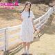 紫洛妮（ZILUONI）初中生連衣裙女大童夏季新款2025少女高中學(xué)生寬松短袖過膝裙子 白色 M