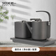 越一 全自動(dòng)燒水壺  316材質(zhì) 茶臺自動(dòng)上水茶盤(pán)嵌入式恒溫熱水壺 家用整裝A21 太空灰 0.9L 凈水器配置（尺寸37x20cm）