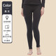 新1系托熱卡純色舒適女單褲秋冬新款加絨加厚內穿打底保暖女士單褲 黑灰 L