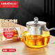 金灶（KAMJOVE）耐高溫玻璃泡茶壺 304不銹鋼內膽過(guò)濾花茶壺飄逸杯茶壺整套茶具 【A-07單泡茶壺】 600ml