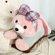 戰悅電熱寶熱水袋煖寶寶充電電暖寶萌萌可愛(ài)動(dòng)物暖水袋暖手寶毛絨防爆 蝴蝶結小熊淺粉色-可拆洗-防爆充電器