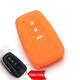 適用于豐田CHR鑰匙包八代凱美瑞威蘭達亞洲龍卡羅拉奕澤新漢蘭達雷凌硅膠套普拉多榮放汽車(chē)遙控器保護套 智能三鍵橙色