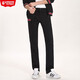 第五街男士春秋季針織彈力修身牛仔褲柔軟高腰黑色直筒男長(cháng)褲611892-173 黑色-089 33