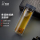 希諾（HEENOOR）玻璃杯雙層男女士隔熱防燙大容量商務(wù)泡茶杯子便攜透明車載水杯 藍(lán)灰色 315ml