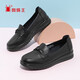 蜘蛛王單鞋女柔軟透氣媽媽鞋平底舒適中老年皮鞋女 090335A 黑色 36 