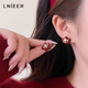 Lnieer法式輕奢紅色煙花珍珠耳環(huán)女銀針氣質(zhì)時(shí)尚高級(jí)耳釘安可拉紅耳飾品 【S925銀針】紅珍珠花朵耳環(huán)