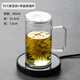 圓舍（Yumsir）恒溫杯墊茶水杯加熱杯墊可調(diào)溫茶壺保溫底座99度暖牛奶溫茶器家用 【低功率】保溫杯墊+450ml玻璃杯