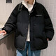 艾漫登棉服男外套男春秋冬季沖鋒2025新款棉衣男裝羽面包絨衣服棉襖男士  加絨黑色 XL 115-145斤優(yōu)先發(fā)貨