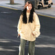 風(fēng)采兔 2024秋冬棋盤格毛衣女寬松慵懶風(fēng)bf日系復(fù)古針織衫軟糯加厚外套 杏色 均碼
