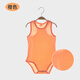 花花寶貝 夏天嬰兒童連體衣男女寶寶加大碼純棉無(wú)袖超薄工字背心包屁睡衣 橙色 100cm