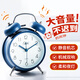 康巴絲鬧鐘兒童學(xué)生復(fù)古機(jī)械打鈴鬧鐘大音量床頭時(shí)鐘鬧表 2314 藍(lán)色
