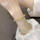 AIF和田玉平安扣手鏈女生輕奢高級感生日禮物送女友送老婆時尚飾品 財源滾滾平安扣手鏈