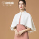 路施南小披肩女防曬春夏季外搭優(yōu)雅薄款配裙子尖領(lǐng)蕾絲裝飾中國風(fēng)斗篷 米色 PJ088 L