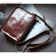 ANDSEEYOU品牌原創(chuàng  )男士包包單肩包斜挎包手工真皮休閑挎差包牛皮包男斜肩包 小號深咖啡 現貨