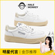 公猴真皮小白鞋女韓版秋季新款厚底運動休閑鞋復(fù)古做舊設(shè)計感板鞋 4WA3313白色（跟高3.5CM） 35