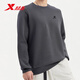 特步（XTEP）衛衣休閑長(cháng)袖t恤男裝春秋季衣服男士運動(dòng)服上衣學(xué)生寬松外套黑色 珍珠灰 M 170