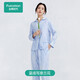 全棉時(shí)代2023秋雙層紗布家居套裝睡衣女長(cháng)袖長(cháng)褲家居服透氣寬松 藍底寫(xiě)意蘭花 160