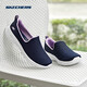 斯凱奇（Skechers）健步鞋丨男女同款春夏透氣一腳蹬女運(yùn)動(dòng)老人鞋散步鞋媽媽鞋休閑鞋 女款-海軍藍(lán)色/薰衣草色/NVLV 38