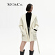 MO&Co.【美麗諾綿羊毛】冬極簡風(fēng)雙面呢大衣外套MBC4OVC001附腰帶 米白色 M 165