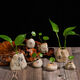 鵝笙記禪意茶桌陶瓷擺件茶寵仿石頭裝飾品茶臺(tái)辦公室桌面水培花器 靜字