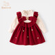 班喜迪女童連衣裙秋冬裝周歲寶寶禮服拜年服抓周宴生日秋裝兒童公主裙子