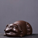 瓷牌茗茶具 創(chuàng)意紫砂茶寵擺件可養(yǎng)生肖小豬茶盤茶臺茶玩茶道茶藝配件 紫泥（福運）幸福小豬茶寵