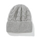 春竹帽子女秋冬百搭潮女堆堆帽毛線(xiàn)帽純羊毛針織帽保暖護耳套頭帽 淺灰色 23*22(CM)