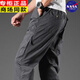 恒源祥夏季水洗棉休閑褲男寬松直筒褲棉多口袋工裝褲夏薄款大碼長(cháng)褲子 Z012-煙灰 L 建議體重125-150斤