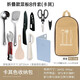 驢小貝戶外露營(yíng)餐具收納包便攜式不銹鋼廚具套裝野營(yíng)野餐炊具裝備 折疊菜板8件套卡其包