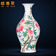 歐西曼 景德鎮(zhèn)陶瓷花瓶擺件手繪粉彩八桃仿古瓷器家居客廳博古架裝飾品 手繪福桃獻壽花瓶 39cm