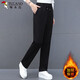 啄木鳥(niǎo)冬款加絨加厚女褲2025新款秋冬中年保暖直筒休閑運動(dòng)褲子 黑色 [加絨款] L (95-110斤)