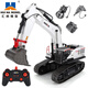 匯納玩具（HUI NA TOYS）遙控28通道合金挖掘機絲桿傳動(dòng)無(wú)限旋轉大型專(zhuān)業(yè)級組合工程車(chē)模型 白色標配（二組電池）