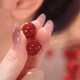 芯奢相思豆耳釘一款兩戴耳環(huán)女時(shí)尚簡(jiǎn)約球球耳扣實(shí)用情人節(jié)送女友禮物 紅色