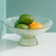 正想透明玻璃水果盤(pán)家居客廳茶幾餐廳糖果收納籃大號家用甜品沙拉碗 玻璃果盤(pán)-淡綠色大號