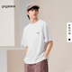 gxgjeans男裝短袖T恤 夏季新款40支雙紗爽滑棉白色t恤 白色 L (175)