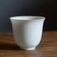 垚典 影青小號茶杯 陶瓷功夫茶具品茗杯 德化白瓷小茶盞主人杯單杯青白瓷喝茶杯子 白瓷影青-紫口鈴鐺杯40ml