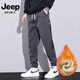 JEEP SPIRIT春秋季休閑褲男2025新款束腳運動(dòng)休閑褲子寬松工裝褲男士百搭長(cháng)褲 1026灰色 加絨 XL 【建議125-145斤】