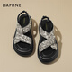 達芙妮（DAPHNE）涼鞋女厚底沙灘鞋休閑鞋增高輕便2024新款夏季清涼百搭國潮風(fēng) 米色 38 (240mm)