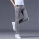 LEMBA牛仔褲男士修身韓版2025秋冬季新款彈力小腳褲男生潮休閑褲子男褲 灰色款 31 碼