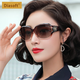Diasoft太陽(yáng)鏡女2025新款偏光圓臉墨鏡女士高級(jí)感韓版開車防紫外線眼鏡 雙茶色（防紫外線）