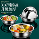 HUYO加厚316不銹鋼盆食品級湯盆和面盆廚房洗菜盆圓底打蛋碗水果盆子 316不銹鋼加厚盆 直徑18cm