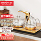 金灶（KAMJOVE）一鍵全智能燒水電熱水壺自動加水耐熱玻璃燒水壺茶臺茶桌茶藝爐G6 【智能恒溫 臺嵌兩用】23*37cm