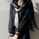 神北JK 正統(tǒng)黑三本基礎(chǔ)款jk制服套裝正版水手服中間服學(xué)生校服春夏 黑色三本短袖+短裙+領(lǐng)巾 M